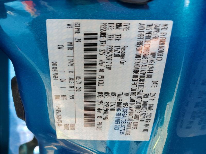 65401836 :رقم المزاد ، 1FADP5AU3EL507255 vin ، 2014 Ford C-max مزاد بيع