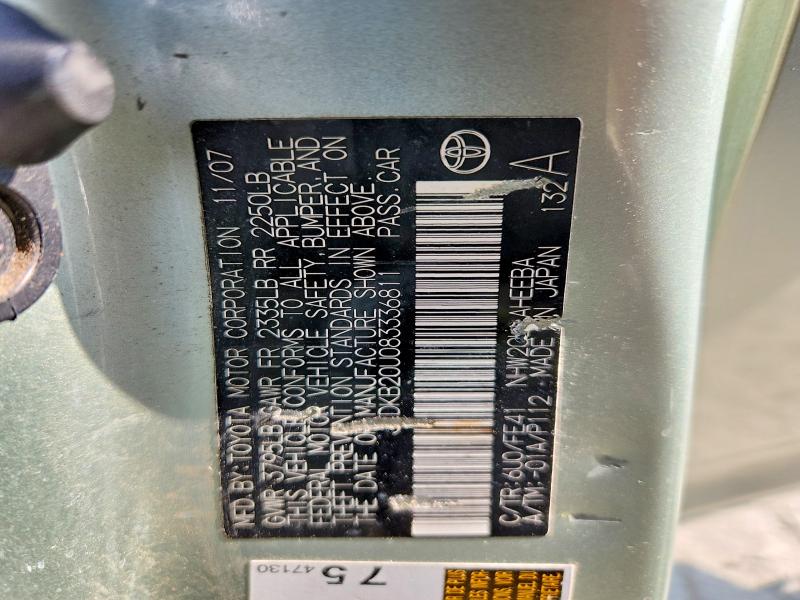 Продажа на аукционе авто 2008 Toyota Prius, vin: JTDKB20U083336811, номер лота: 65959066