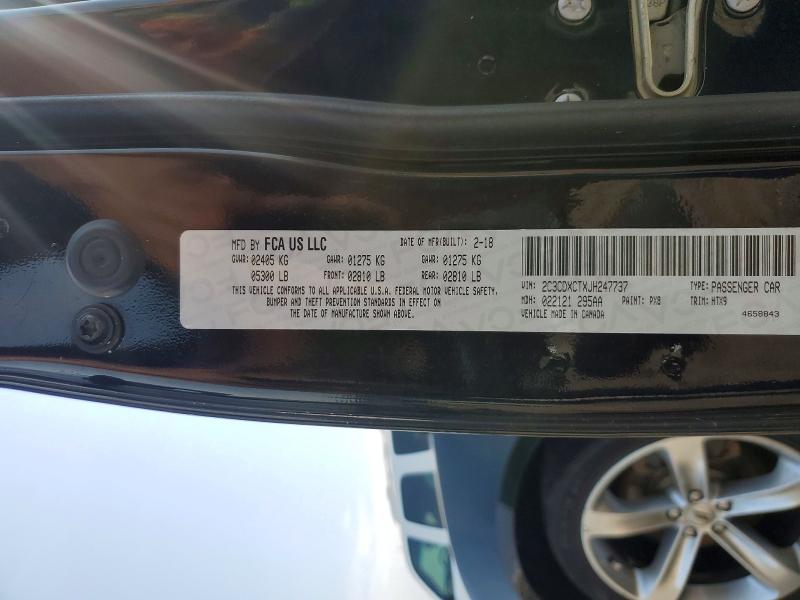 2018 Dodge Charger მანქანა იყიდება აუქციონზე, vin: 2C3CDXCTXJH247737, აუქციონის ნომერი: 63691186