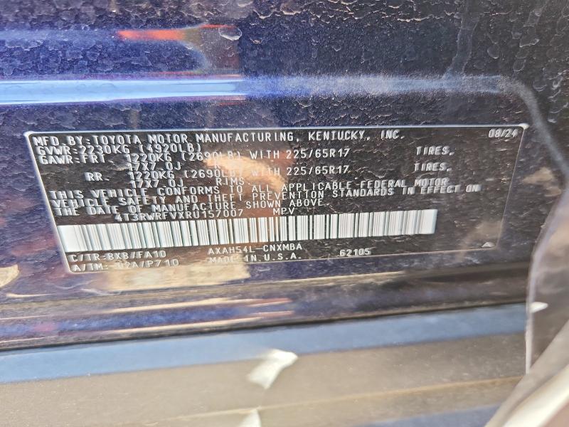 64693966 :رقم المزاد ، 4T3RWRFVXRU157007 vin ، 2024 Toyota Rav4 Hybrid مزاد بيع