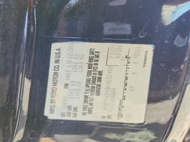 Aukcja sprzedaży 1989 Ford Thunderbird, vin: 1FAPP6245KH202453, numer aukcji: 63260336
