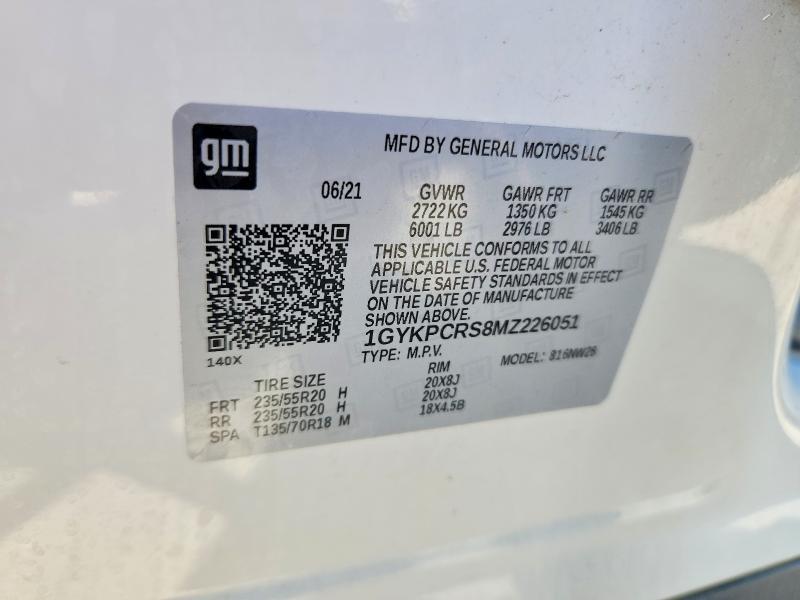 2021 Cadillac Xt6 მანქანა იყიდება აუქციონზე, vin: 1GYKPCRS8MZ226051, აუქციონის ნომერი: 65629026