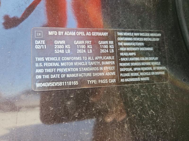 Продажа на аукционе авто 2011 Buick Regal, vin: W04GV5EV5B1118165, номер лота: 66275446