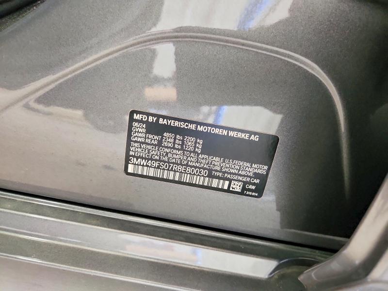 Продаж на аукціоні авто 2024 Bmw M340i, vin: 3MW49FS07R8E80030, номер лоту: 64760216