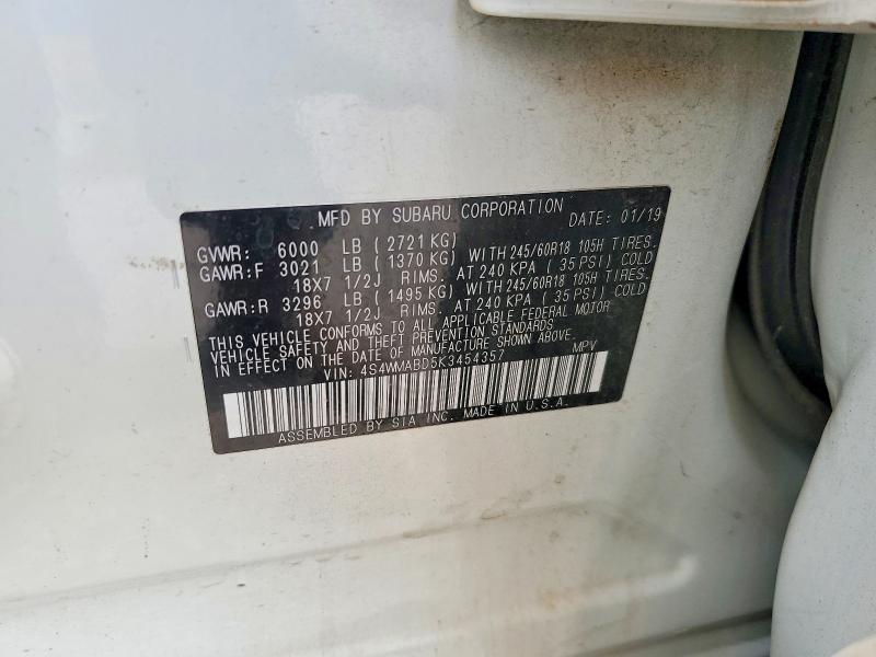 Продаж на аукціоні авто 2019 Subaru Ascent, vin: 4S4WMABD5K3454357, номер лоту: 63942086