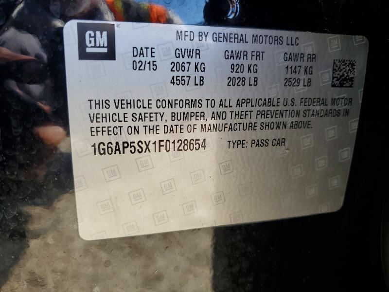Продажа на аукционе авто 2015 Cadillac Cts, vin: 1G6AP5SX1F0128654, номер лота: 65307486