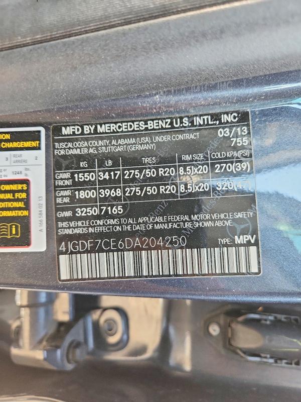 Продаж на аукціоні авто 2013 Mercedes-benz Gl, vin: 4JGDF7CE6DA204250, номер лоту: 65151916