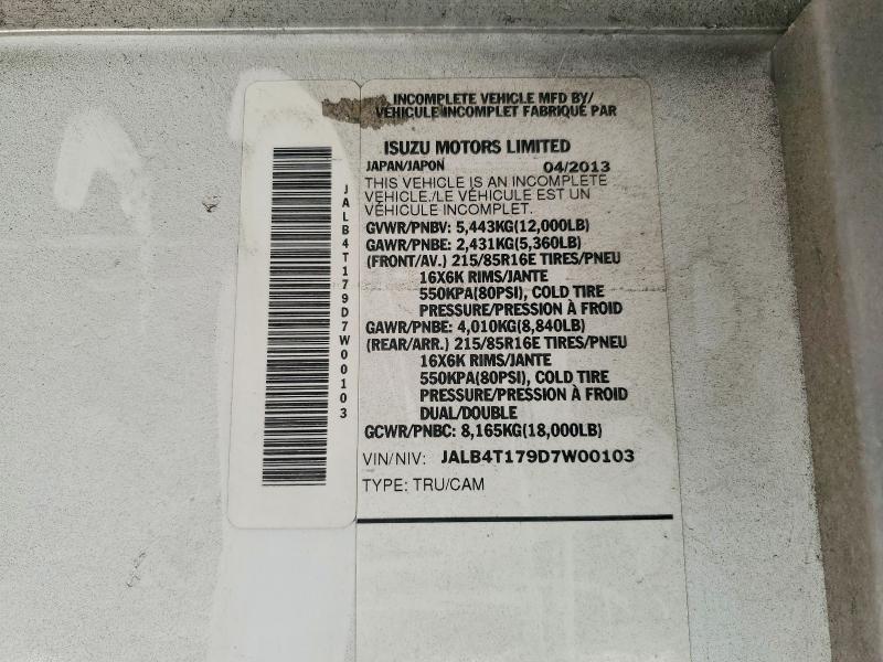 Продаж на аукціоні авто 2013 Isuzu Npr, vin: JALB4T179D7W00103, номер лоту: 65315776