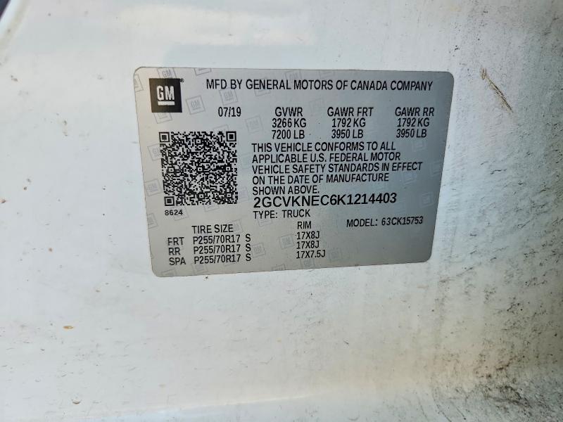 Aukcja sprzedaży 2019 Chevrolet Silverado Ld, vin: 2GCVKNEC6K1214403, numer aukcji: 63769036