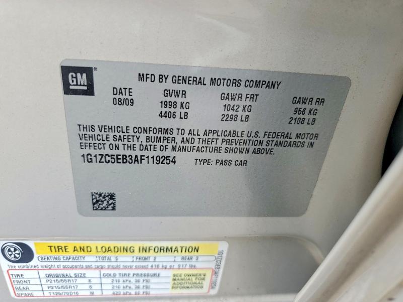 Продажа на аукционе авто 2010 Chevrolet Malibu, vin: 1G1ZC5EB3AF119254, номер лота: 64372116