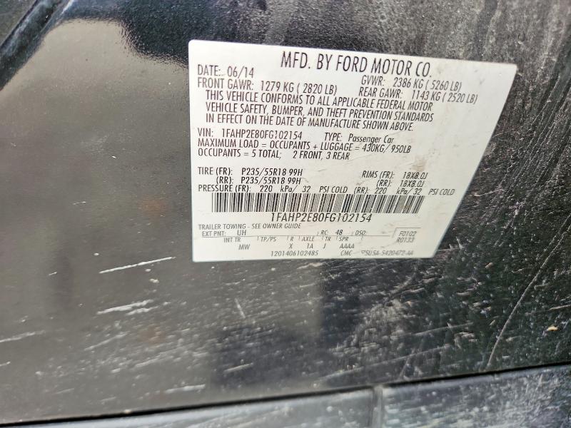 Продажа на аукционе авто 2015 Ford Taurus, vin: 1FAHP2E80FG102154, номер лота: 64688306