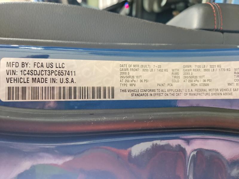 66420256 :رقم المزاد ، 1C4SDJCT3PC657411 vin ، 2023 Dodge Durango مزاد بيع