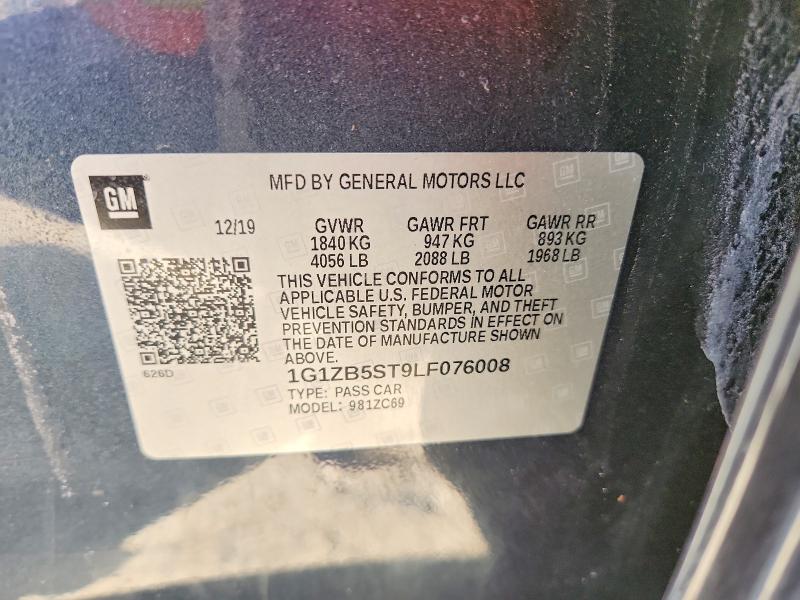 Aukcja sprzedaży 2020 Chevrolet Malibu, vin: 1G1ZB5ST9LF076008, numer aukcji: 65857386