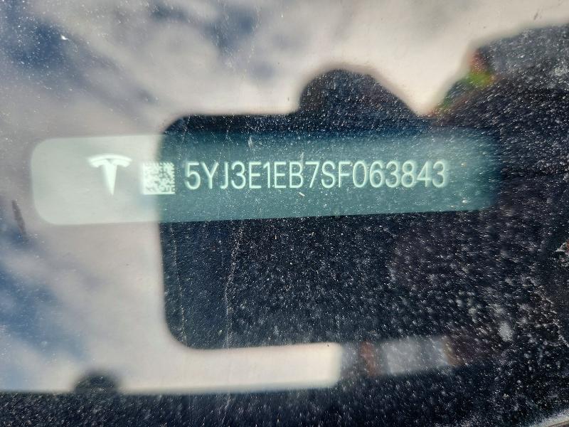 Aukcja sprzedaży 2025 Tesla Model 3, vin: 5YJ3E1EB7SF063843, numer aukcji: 65630096