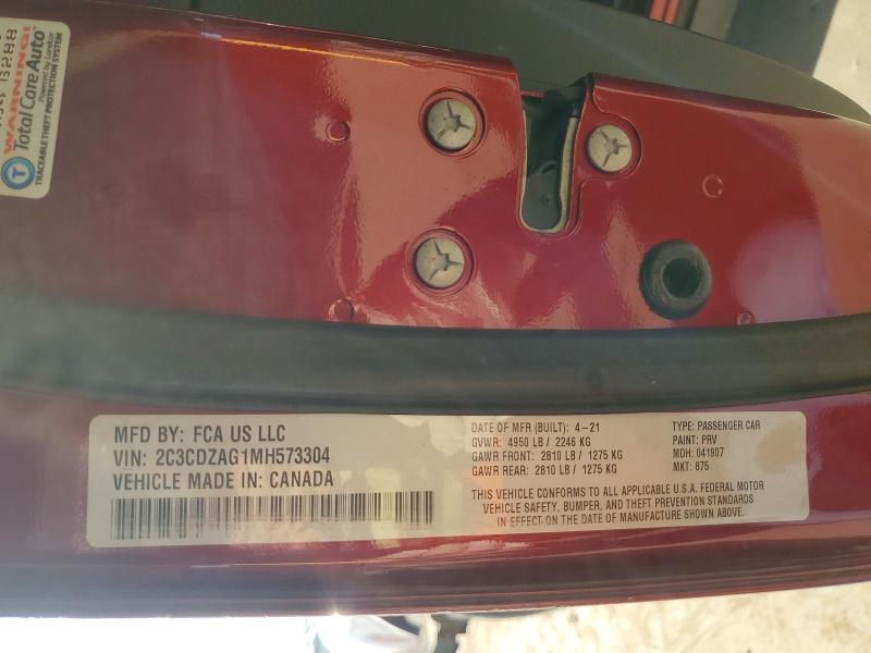 Auction sale of the 2021 Dodge Challenger, vin: 2C3CDZAG1MH573304, lot number: 64973236