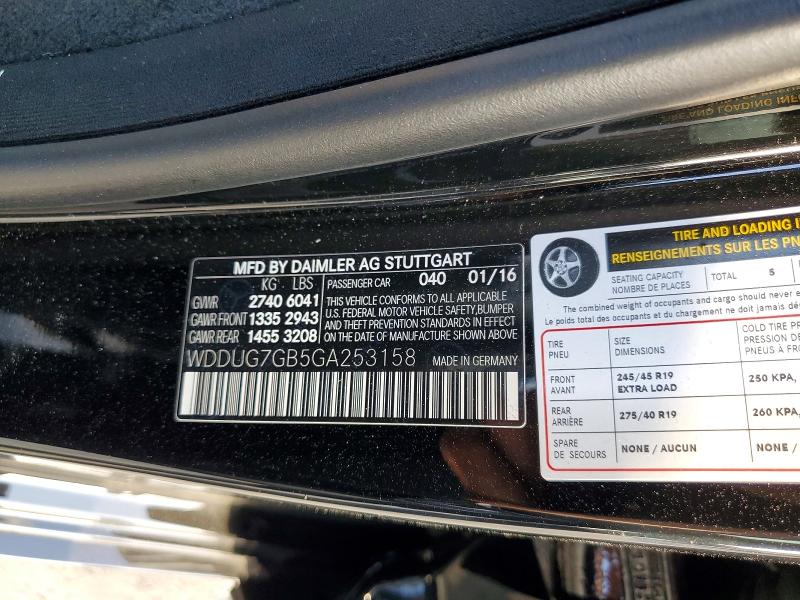 64948866 :رقم المزاد ، WDDUG7GB5GA253158 vin ، 2016 Mercedes-benz S مزاد بيع
