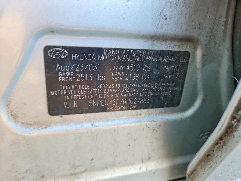Продаж на аукціоні авто 2006 Hyundai Sonata, vin: 5NPEU46F76H027883, номер лоту: 64713126