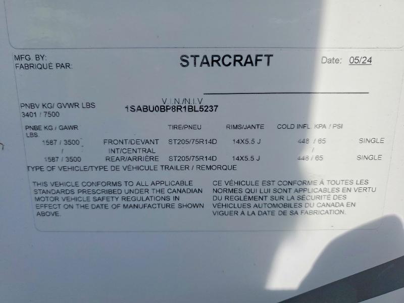 Aukcja sprzedaży 2024 Starcraft Autumn Ridge, vin: 1SABU0BP8R1BL5237, numer aukcji: 65866746