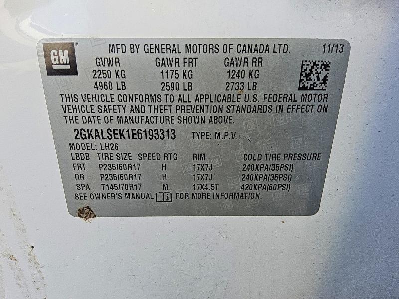 Продаж на аукціоні авто 2014 Gmc Terrain, vin: 2GKALSEK1E6193313, номер лоту: 64222286