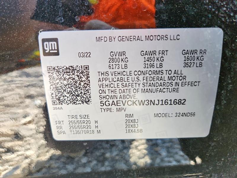 Aukcja sprzedaży 2022 Buick Enclave, vin: 5GAEVCKW3NJ161682, numer aukcji: 66363416
