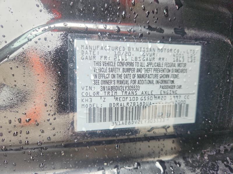 66203276 :رقم المزاد ، 3N1AB8DV2LY305533 vin ، 2020 Nissan Sentra مزاد بيع