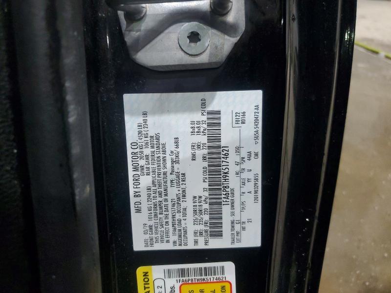 2019 Ford Mustang მანქანა იყიდება აუქციონზე, vin: 1FA6P8TH9K5174621, აუქციონის ნომერი: 65826146