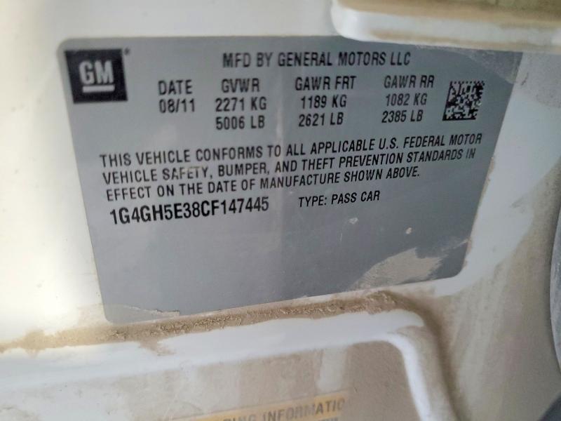 Продажа на аукционе авто 2012 Buick Lacrosse, vin: 1G4GH5E38CF147445, номер лота: 63822866
