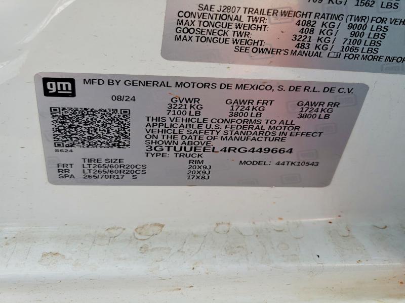 Продаж на аукціоні авто 2024 Gmc Sierra, vin: 3GTUUEEL4RG449664, номер лоту: 64546056