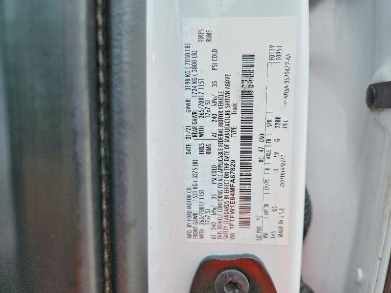 Aukcja sprzedaży 2021 Ford F150, vin: 1FTFW1E84MFA67829, numer aukcji: 64281936