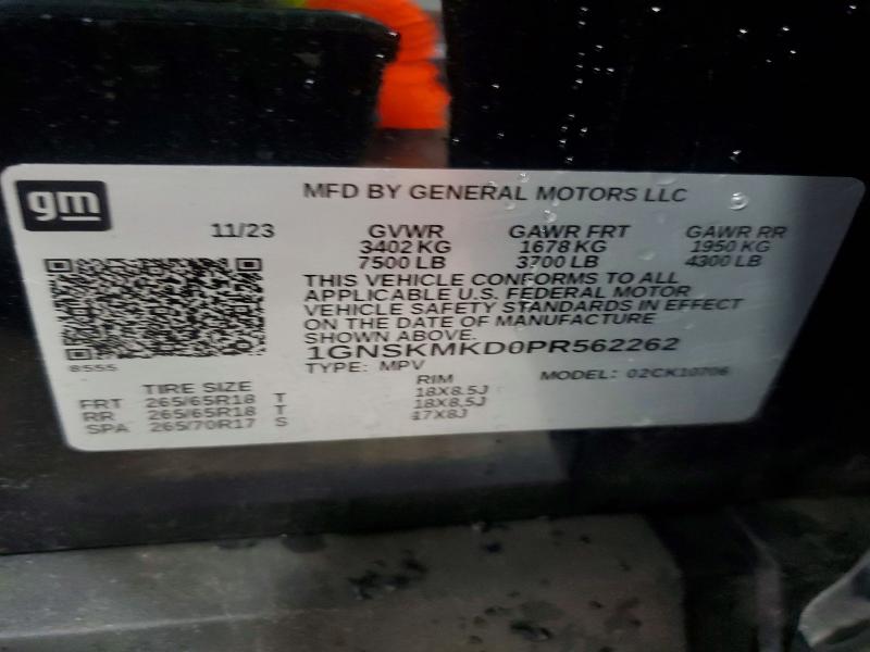 Продажа на аукционе авто 2023 Chevrolet Tahoe, vin: 1GNSKMKD0PR562262, номер лота: 63479276