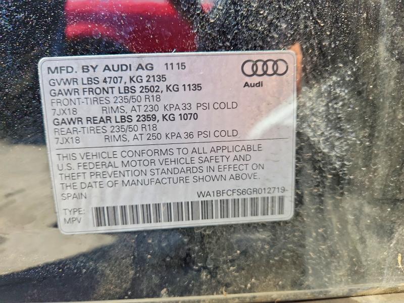 Продажа на аукционе авто 2016 Audi Q3, vin: WA1BFCFS6GR012719, номер лота: 65920916