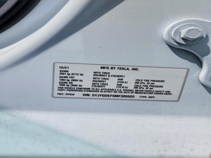 Aukcja sprzedaży 2021 Tesla Model Y, vin: 5YJYGDEF6MF306503, numer aukcji: 64752816