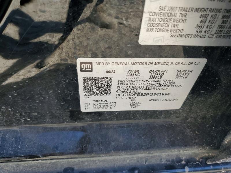 67370336 :رقم المزاد ، 3GCUDFE82PG341994 vin ، 2023 Chevrolet Silverado مزاد بيع