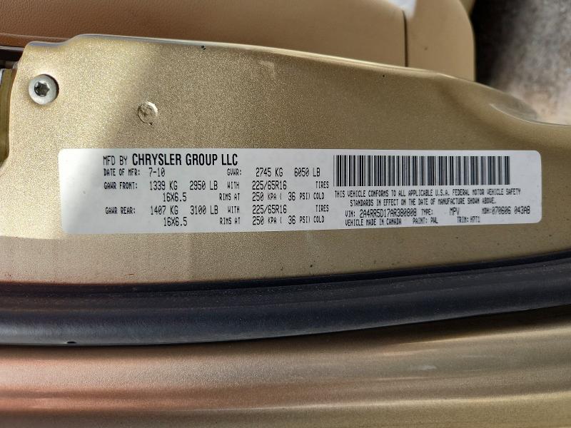 2010 Chrysler Town & Country მანქანა იყიდება აუქციონზე, vin: 2A4RR5D17AR380808, აუქციონის ნომერი: 65865196