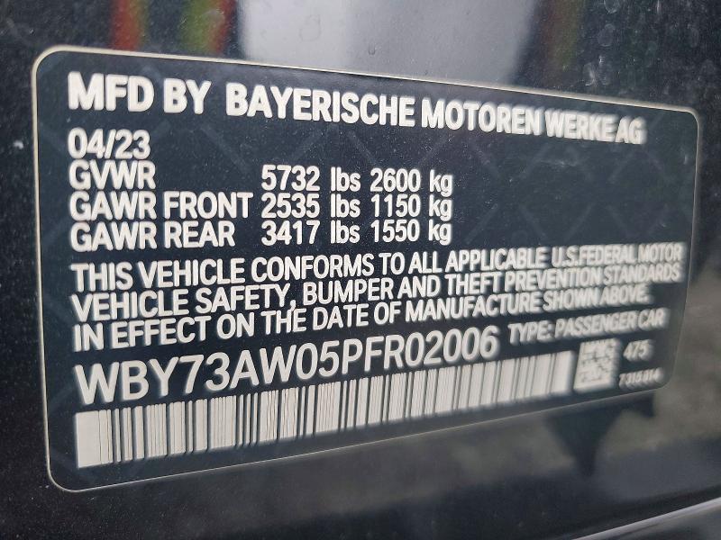 Aukcja sprzedaży 2023 Bmw I4, vin: WBY73AW05PFR02006, numer aukcji: 64435506
