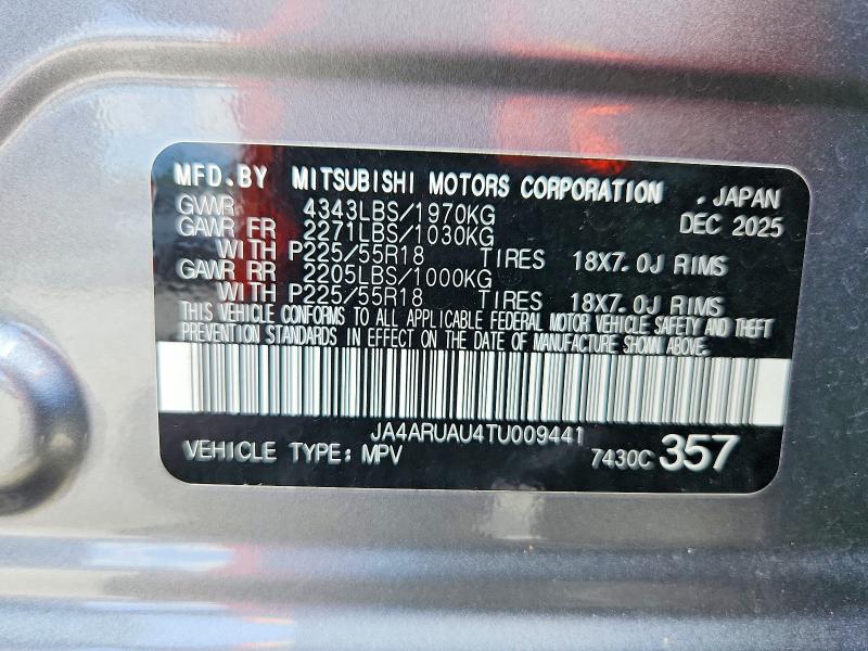 Aukcja sprzedaży 2026 Mitsubishi Outlander Sport, vin: JA4ARUAU4TU009441, numer aukcji: 70333776