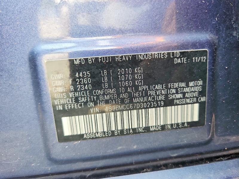 Aukcja sprzedaży 2013 Subaru Legacy, vin: 4S3BMCC67D3023519, numer aukcji: 64992466