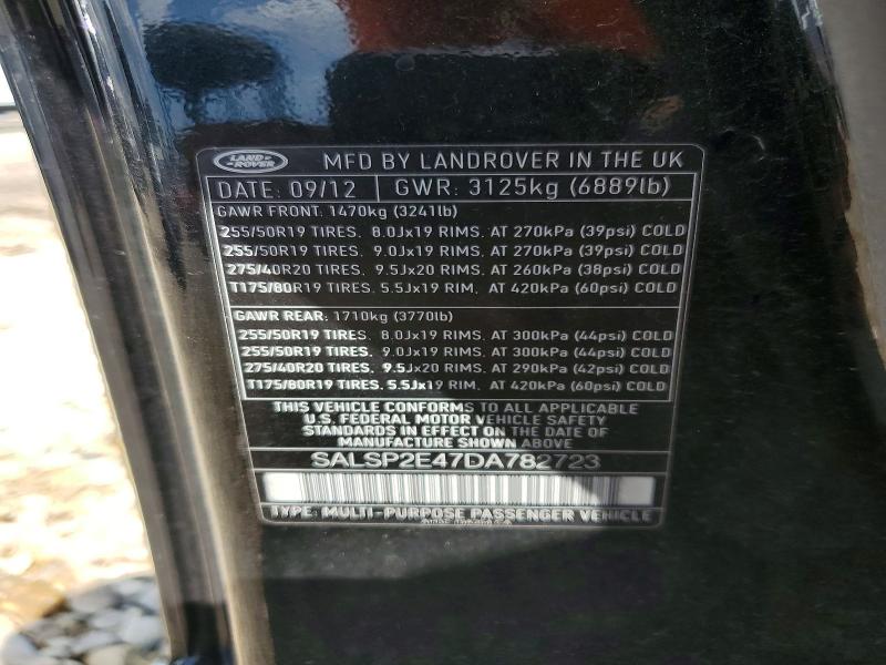 Продаж на аукціоні авто 2013 Land Rover Range Rover Sport, vin: SALSP2E47DA782723, номер лоту: 63331016