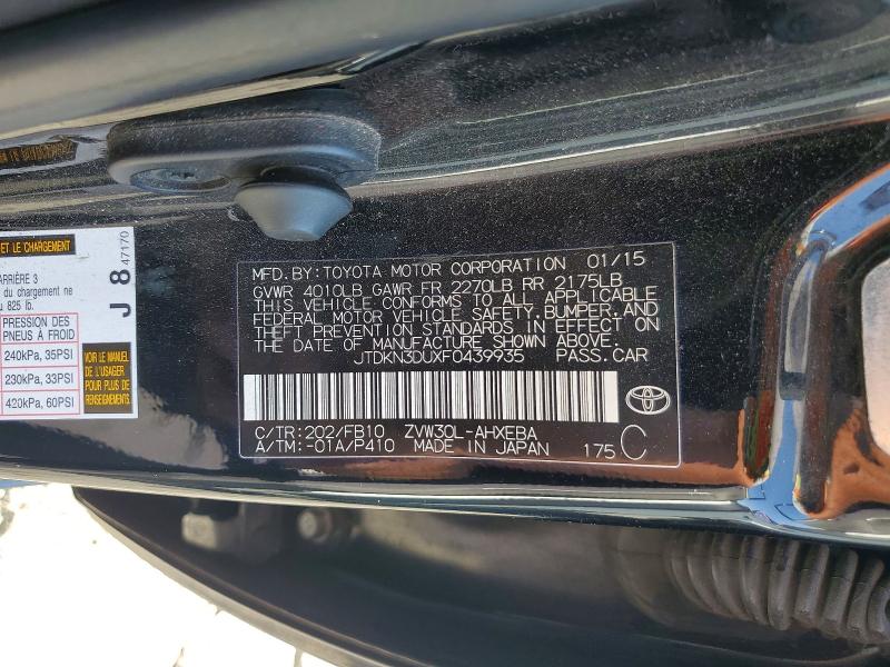 Продаж на аукціоні авто 2015 Toyota Prius, vin: JTDKN3DUXF0439935, номер лоту: 64814576