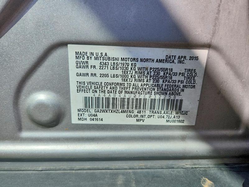 Продажа на аукционе авто 2015 Mitsubishi Outlander Sport, vin: 4A4AR4AU0FE032258, номер лота: 63801106