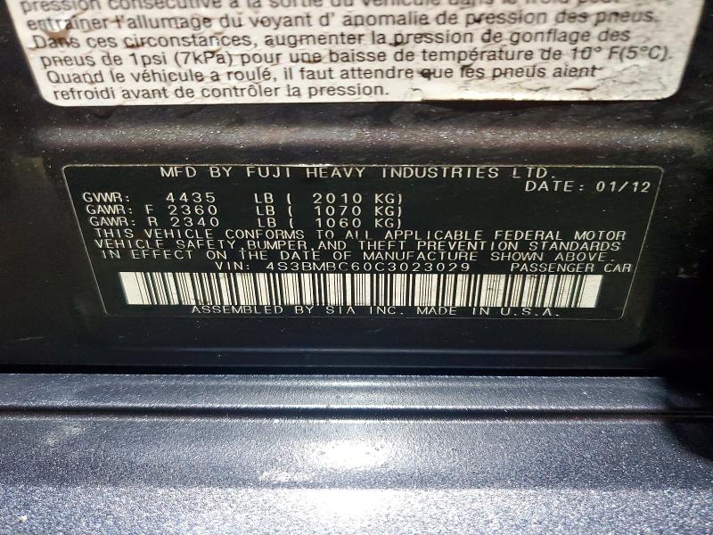 Продажа на аукционе авто 2012 Subaru Legacy, vin: 4S3BMBC60C3023029, номер лота: 63680836