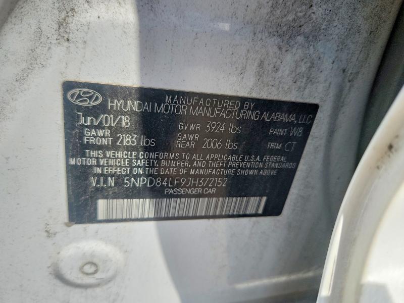 2018 Hyundai Elantra მანქანა იყიდება აუქციონზე, vin: 5NPD84LF9JH372152, აუქციონის ნომერი: 65042016