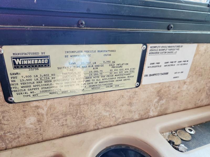 Продаж на аукціоні авто 2007 Workhorse Custom Chassis Motorhome Chassis, vin: 5B4MP67G173420688, номер лоту: 65615486