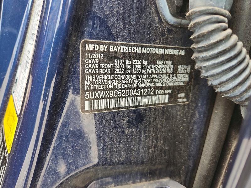 Продаж на аукціоні авто 2013 Bmw X3, vin: 5UXWX9C52D0A31212, номер лоту: 64986186