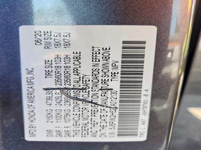 Aukcja sprzedaży 2020 Honda Cr-v, vin: 5J6RW2H52LA012130, numer aukcji: 64478396