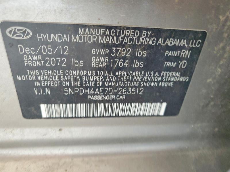Продаж на аукціоні авто 2013 Hyundai Elantra, vin: 5NPDH4AE7DH263512, номер лоту: 64461356