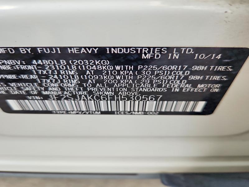 Продажа на аукционе авто 2015 Subaru Forester, vin: JF2SJAKC6FH530567, номер лота: 63802906