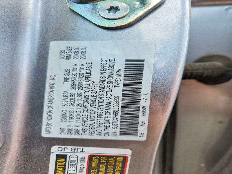 Aukcja sprzedaży 2020 Acura Rdx, vin: 5J8TC2H68LL038699, numer aukcji: 65227036