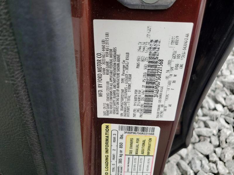 64704276 :رقم المزاد ، 3FA6P0G75GR221568 vin ، 2016 Ford Fusion مزاد بيع