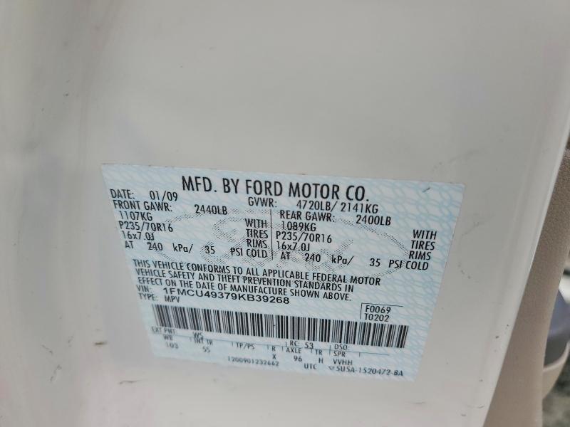 64333466 :رقم المزاد ، 1FMCU49379KB39268 vin ، 2009 Ford Escape مزاد بيع